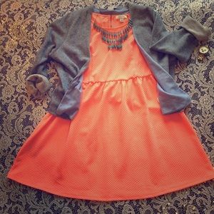 Orange Forever21 Plus Size Skater Dress